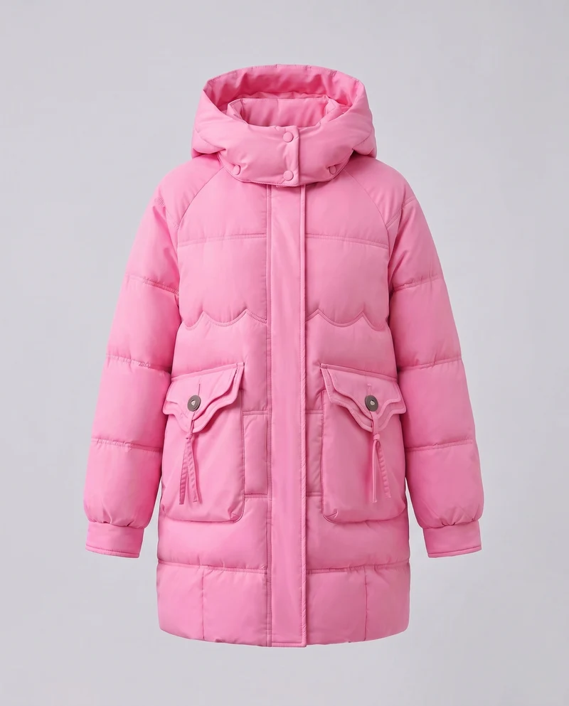 Damen urbane thermische Parka mit ergonomischer Kapuze, verdecktem Reißverschluss und großzügigen Sicherheitstaschen