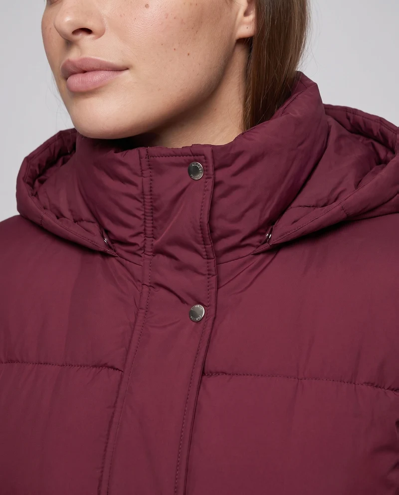Damen gepolsterte Kapuzenparka im boxy Schnitt mit tapered Kordelzug
