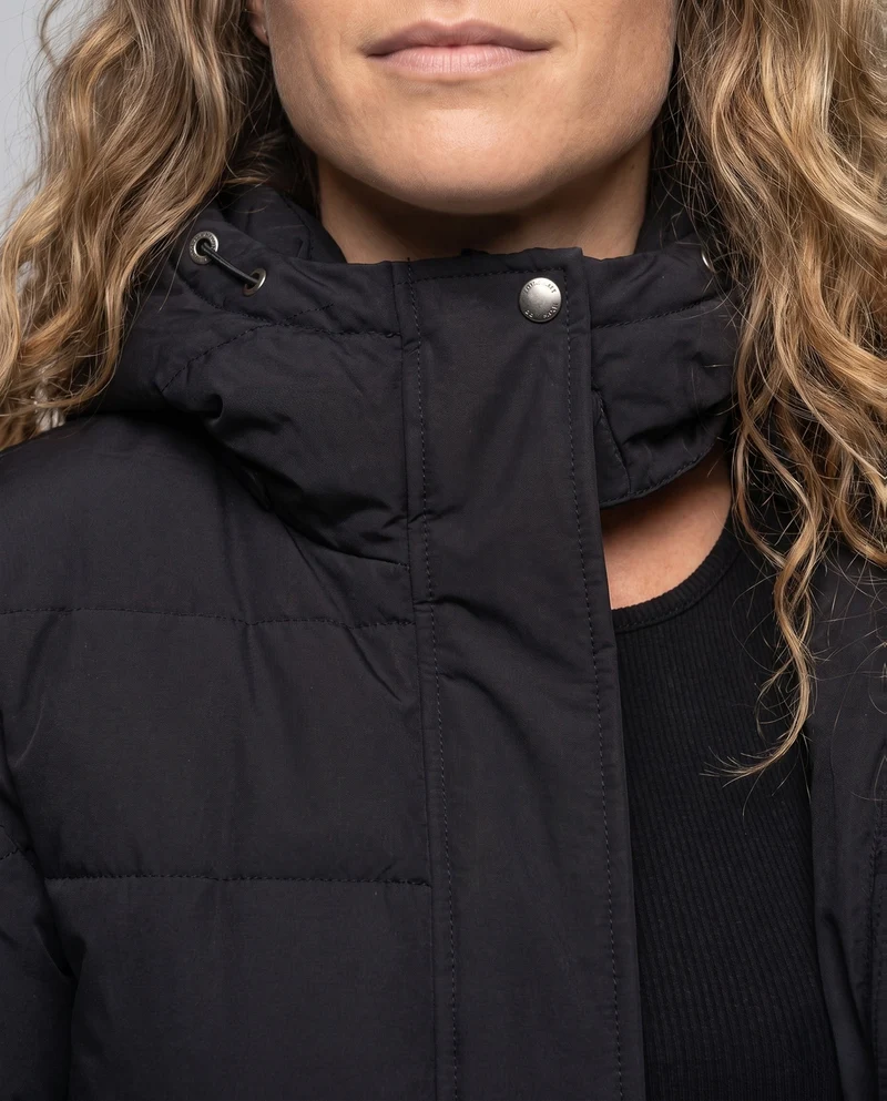 Unisex nan extra langer urbaner Puffer-Mantel mit übergroßer Kapuze, Logo-Patches und winddichtem thermischem Futter