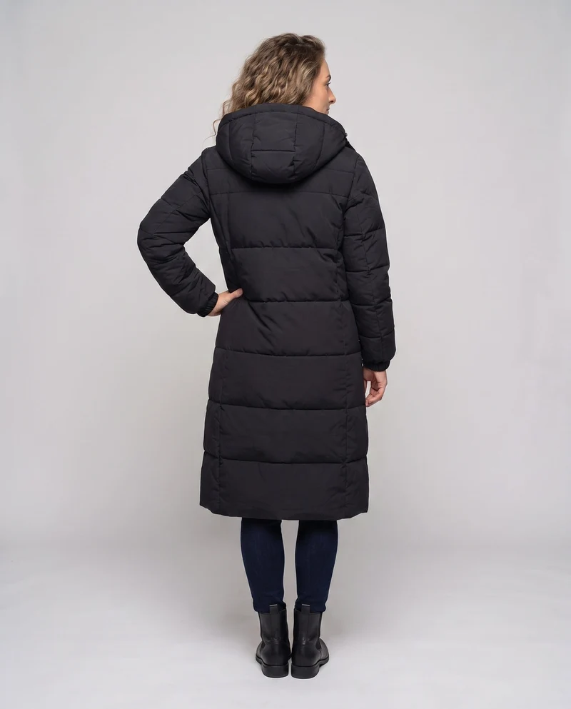 Unisex nan extra langer urbaner Puffer-Mantel mit übergroßer Kapuze, Logo-Patches und winddichtem thermischem Futter