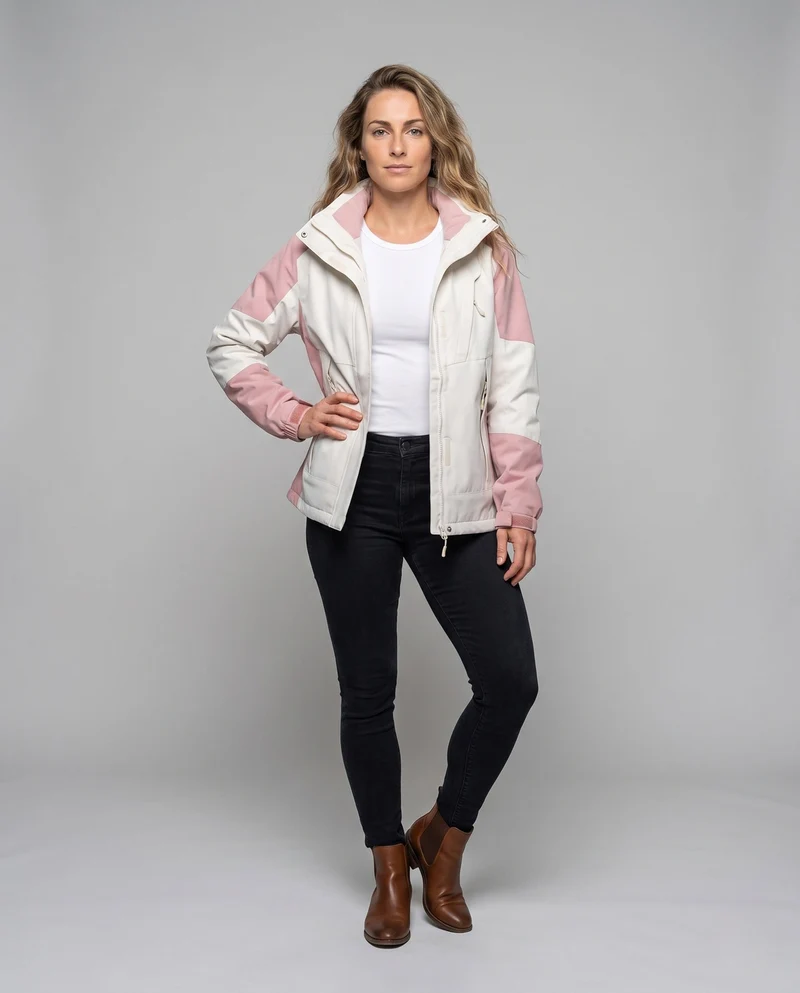 Damen Colorblock Leicht Übergangsjacke mit atmungsaktiver Membran und herausnehmbarem Innenwesten