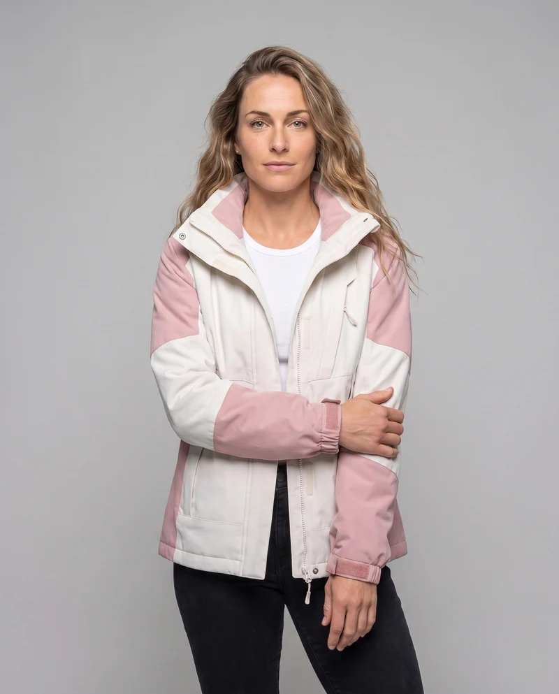 Damen Colorblock Leicht Übergangsjacke mit atmungsaktiver Membran und herausnehmbarem Innenwesten