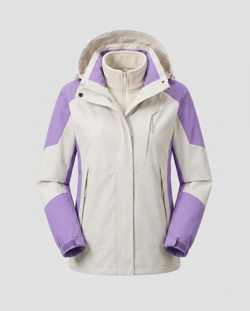 Damen Colorblock Leicht Übergangsjacke mit atmungsaktiver Membran und herausnehmbarem Innenwesten