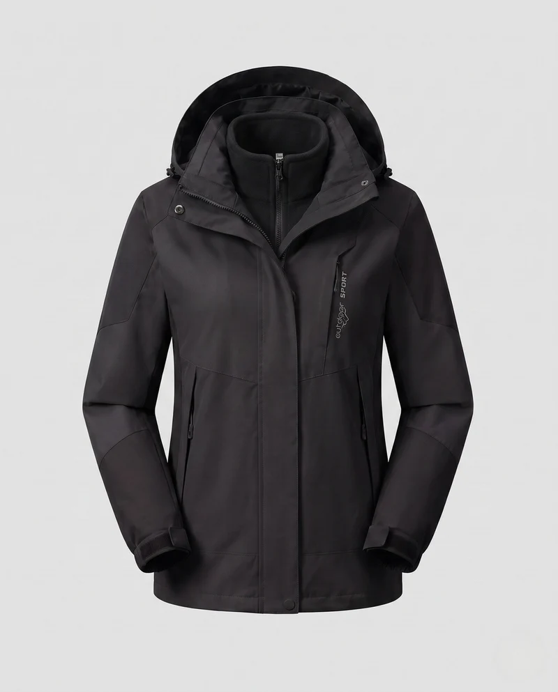 Damen Colorblock Leicht Übergangsjacke mit atmungsaktiver Membran und herausnehmbarem Innenwesten