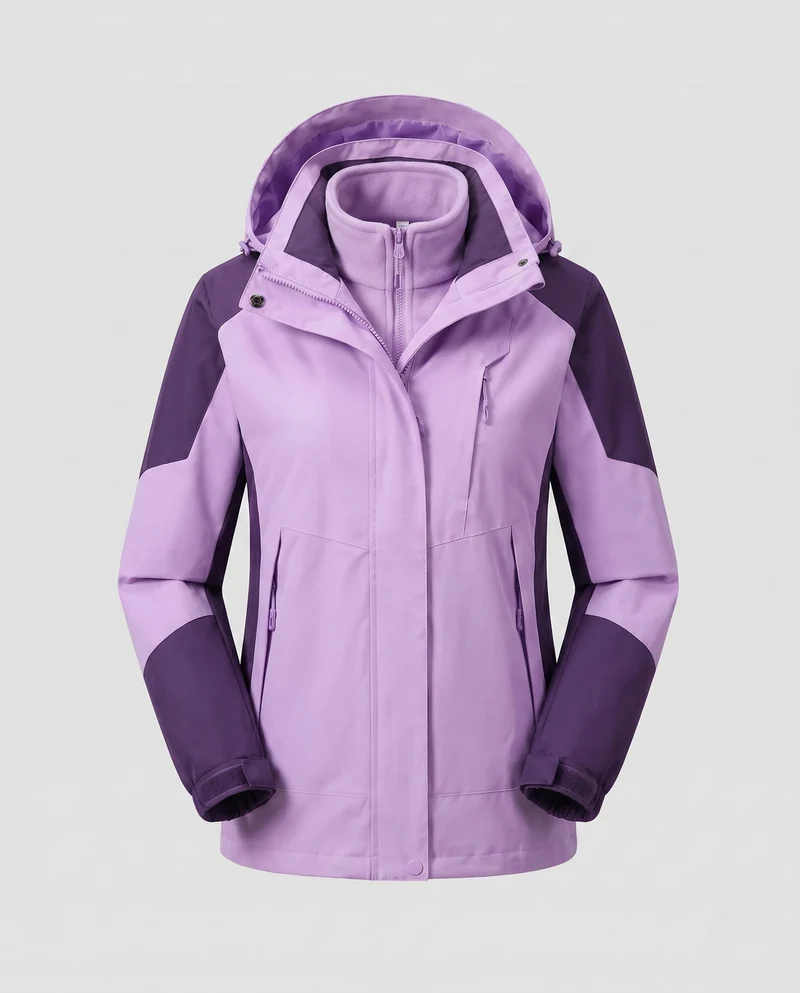 Damen Colorblock Leicht Übergangsjacke mit atmungsaktiver Membran und herausnehmbarem Innenwesten