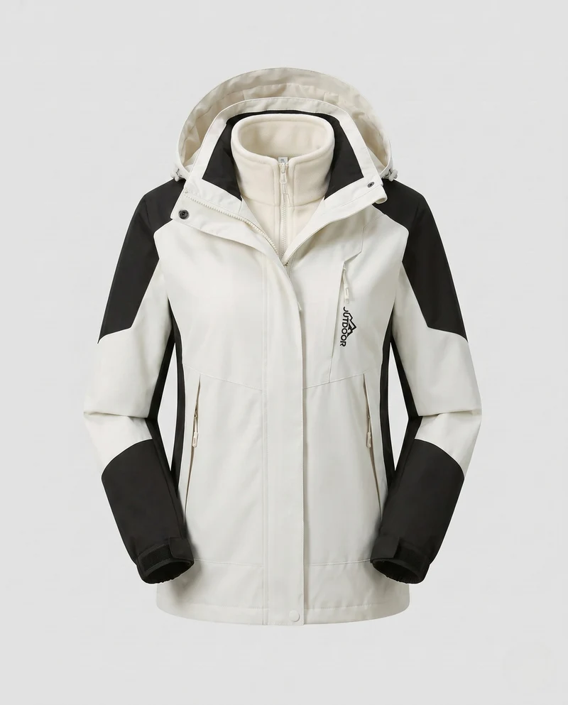Damen Colorblock Leicht Übergangsjacke mit atmungsaktiver Membran und herausnehmbarem Innenwesten