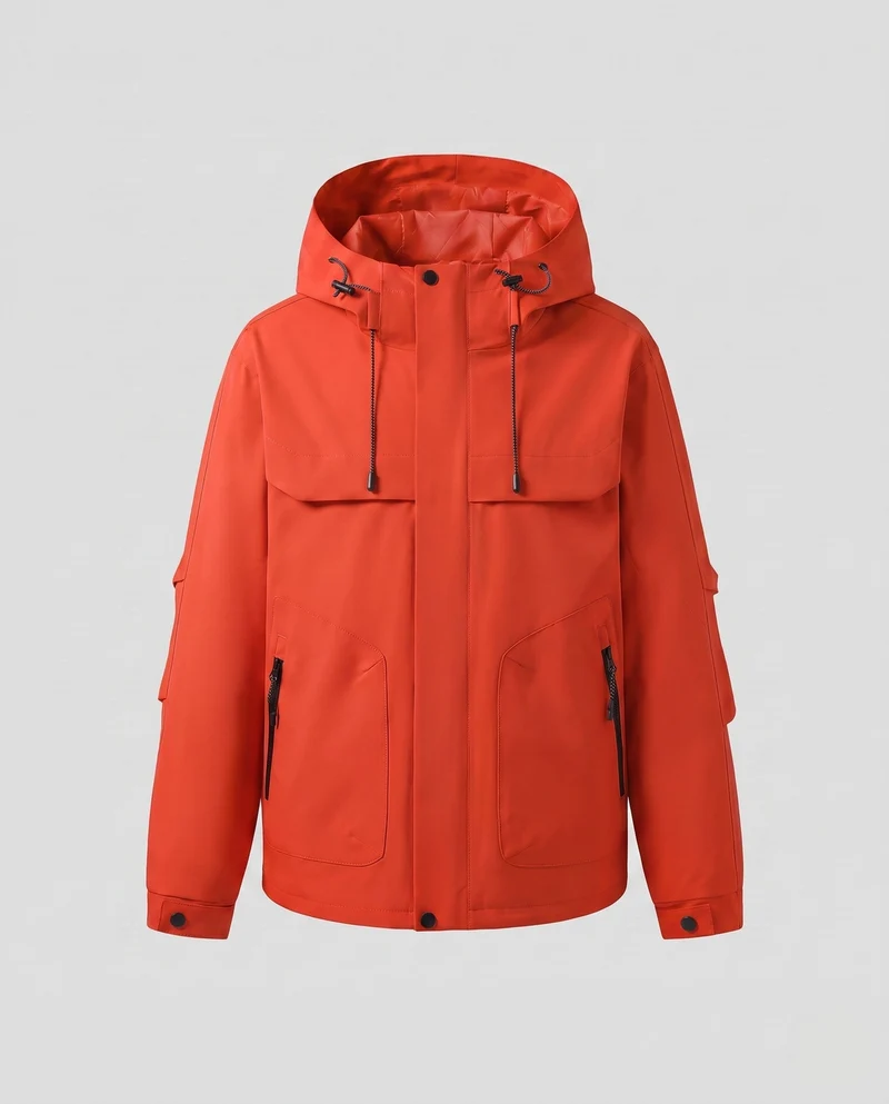 Damen leichte Outdoor Softshelljacke mit verstellbare Kapuze, verdecktem Reißverschluss und funktionalen Reißverschlusstaschen