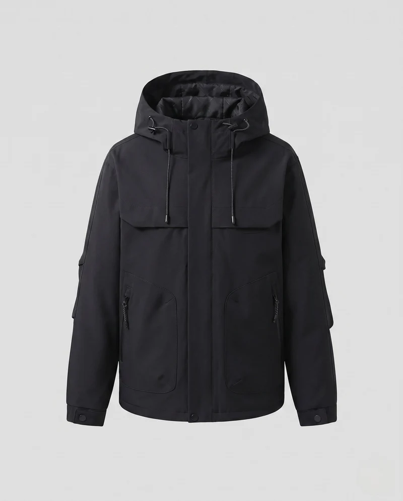 Damen leichte Outdoor Softshelljacke mit verstellbare Kapuze, verdecktem Reißverschluss und funktionalen Reißverschlusstaschen
