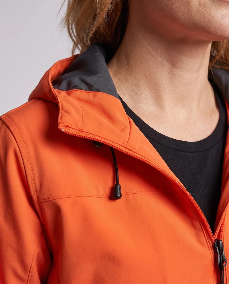Damen leichte wasserdichte Kapuzenjacke mit atmungsaktiver Membran und figurbetontem Schnitt