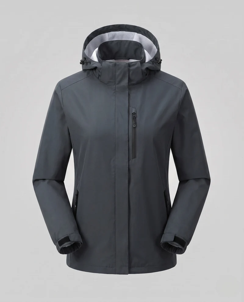 Damen leichte wind- und wasserabweisende Kapuzenjacke mit floralem Allover-Print, atmungsaktivem Netzfutter und verstellbarem Kapuze
