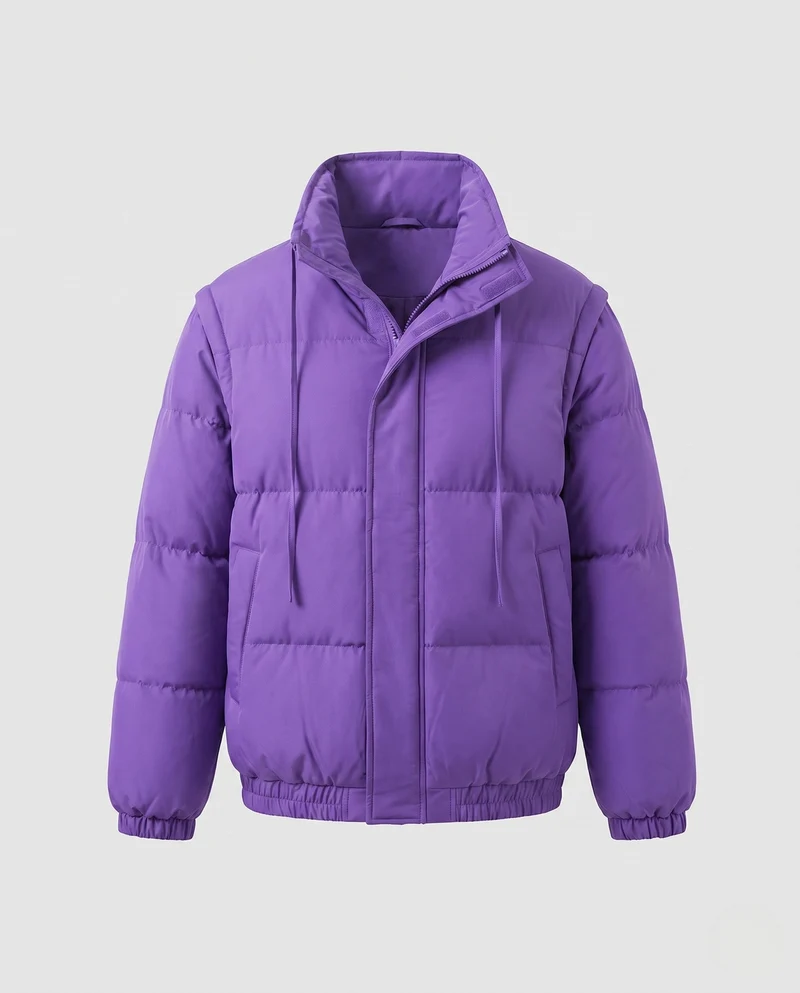 Damen ultraleichte oversized gesteppte Jacke mit hohem Stehkragen und elastischem Saum