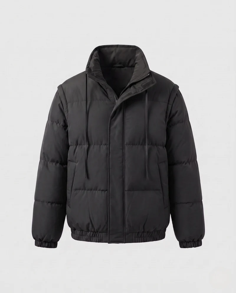 Damen ultraleichte oversized gesteppte Jacke mit hohem Stehkragen und elastischem Saum