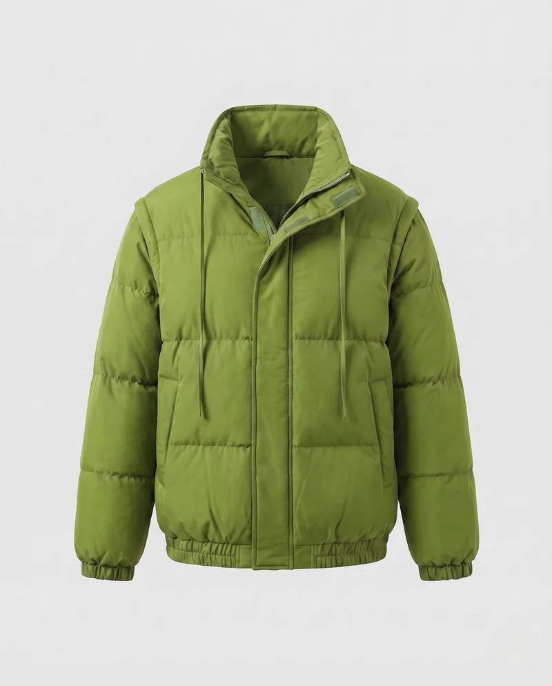 Damen ultraleichte oversized gesteppte Jacke mit hohem Stehkragen und elastischem Saum