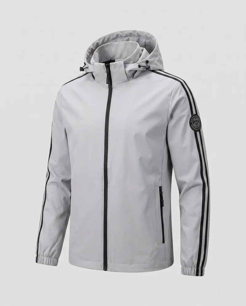 Atmungsaktive Softshell-Jacke für Männer mit reflektierenden Armstreifen