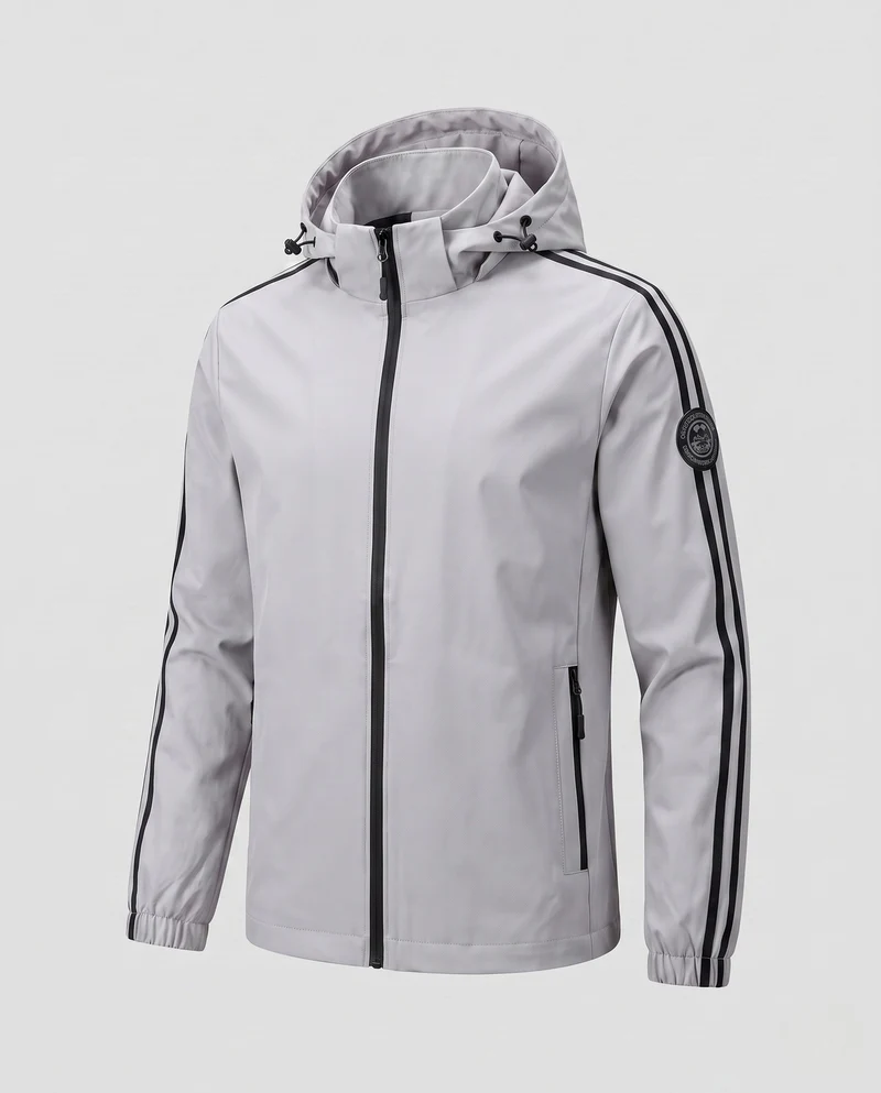 Atmungsaktive Softshell-Jacke für Männer mit reflektierenden Armstreifen