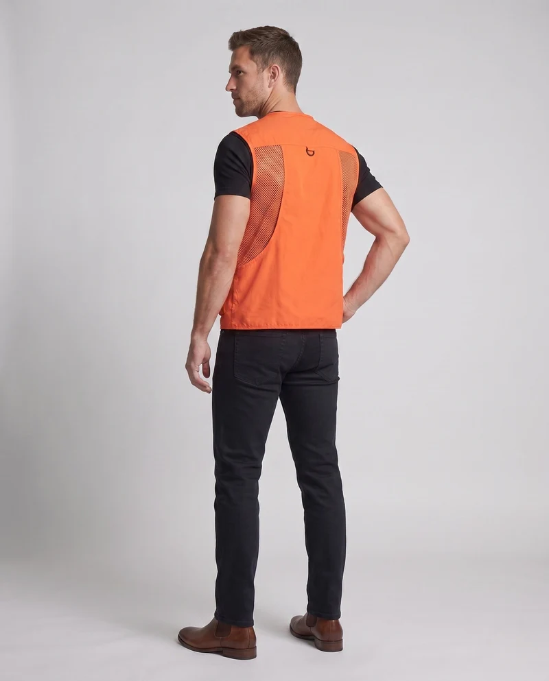 Herren Cargo-Angler-Utility-Weste mit Mesh-Einsätzen und verschiedenen Reißverschluss- und Klappenfächern