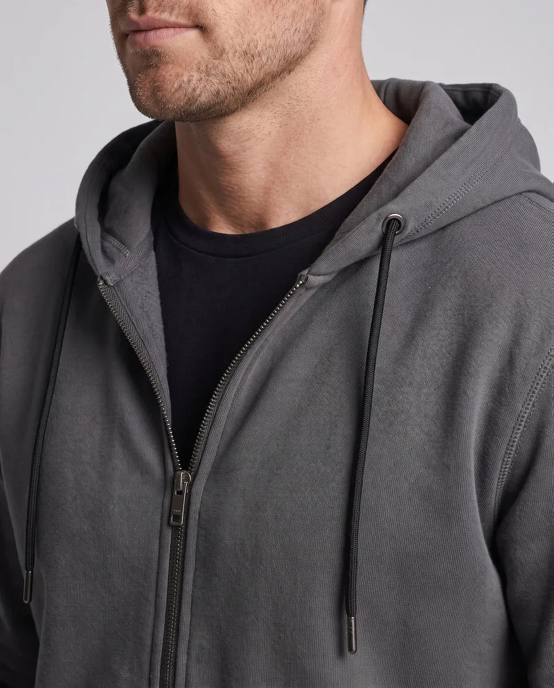 Herren gepolsterte Kapuzen-Sweatjacke mit durchgehendem Reißverschluss und weichem Mikrofleece