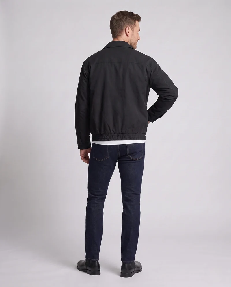 Herren Freizeit-Feldjacke mit Brustklappentaschen, elastischem Saum und Reißverschluss