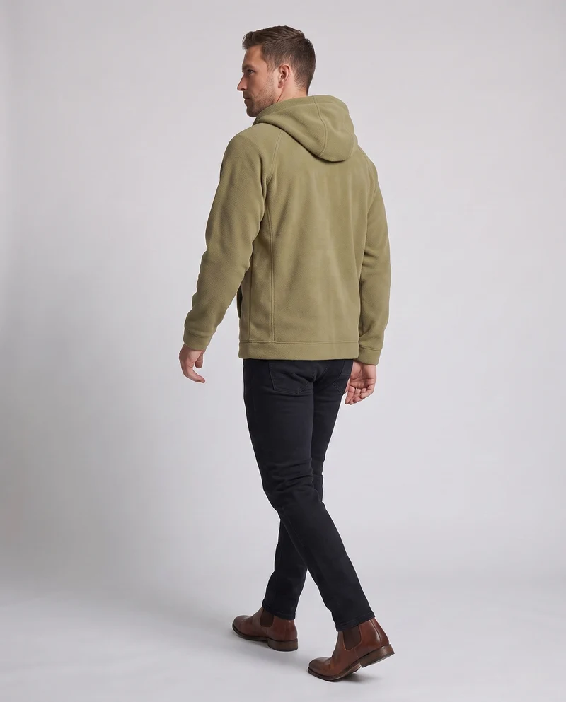 Herren Freizeit Fleece Hoodie Jacke mit vollem Reißverschluss, Brustreißverschluss und elastischen Bündchen