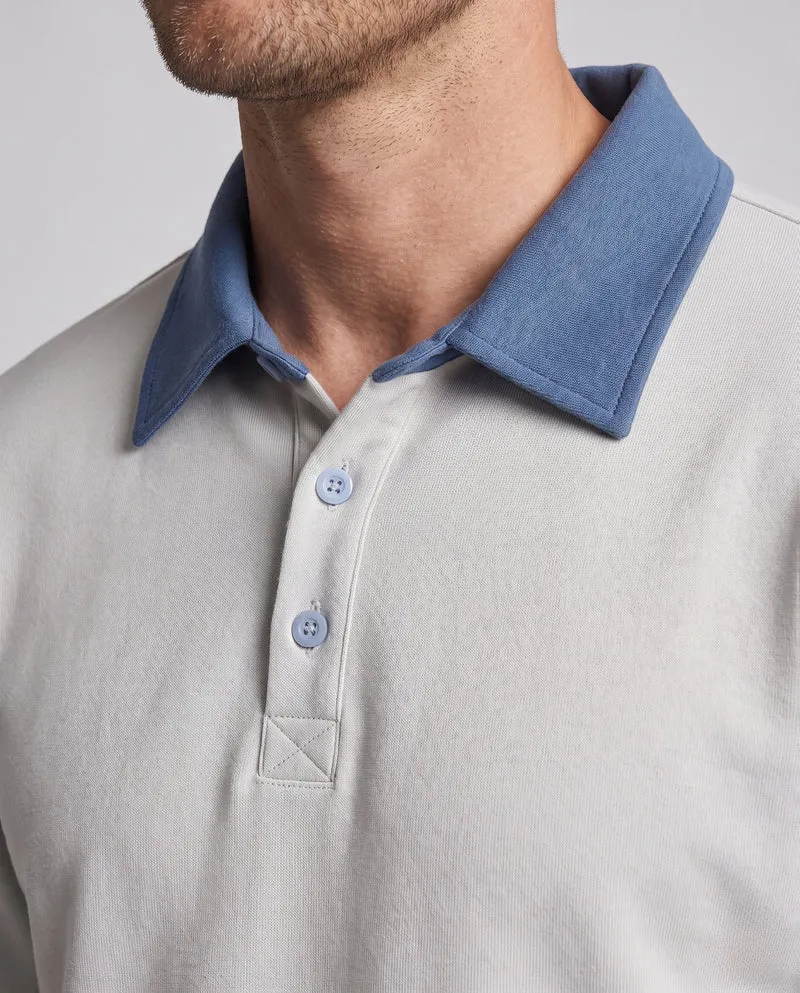 Herren Freizeitset mit Poloshirt mit Denimkragen und weit geschnittenen Jogginghosen