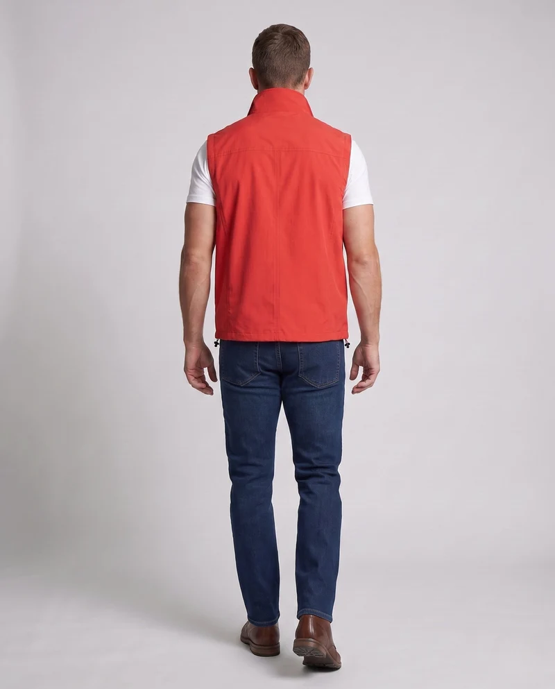 Leichtgewichtiges packbares Outdoor-Westen für Herren mit Netzfutter, Stehkragen und verstellbarem Saum