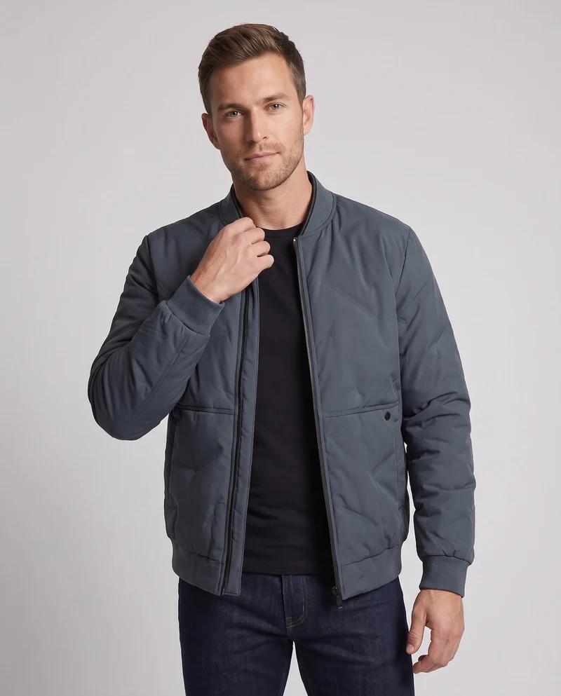 Herren leichte urbane Utility Bomberjacke mit thermoregulierendem Futter und elastischen Bündchen