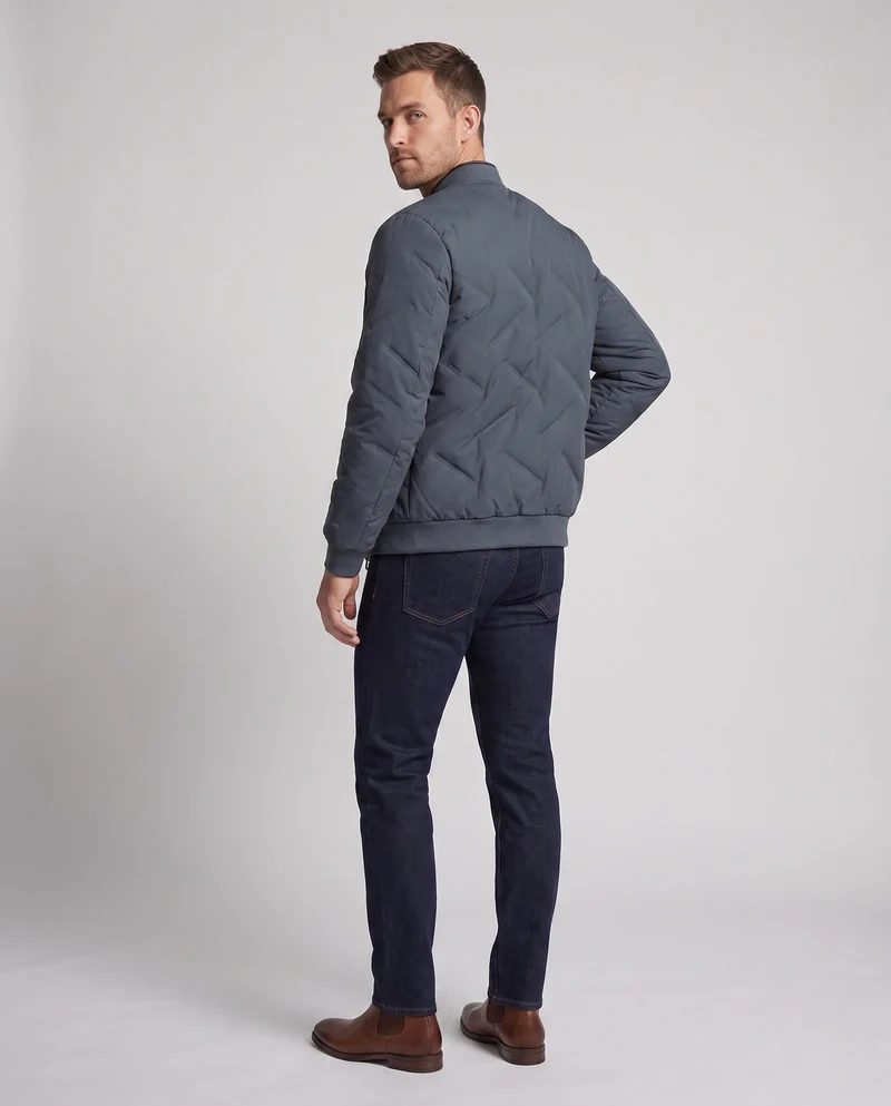 Herren leichte urbane Utility Bomberjacke mit thermoregulierendem Futter und elastischen Bündchen