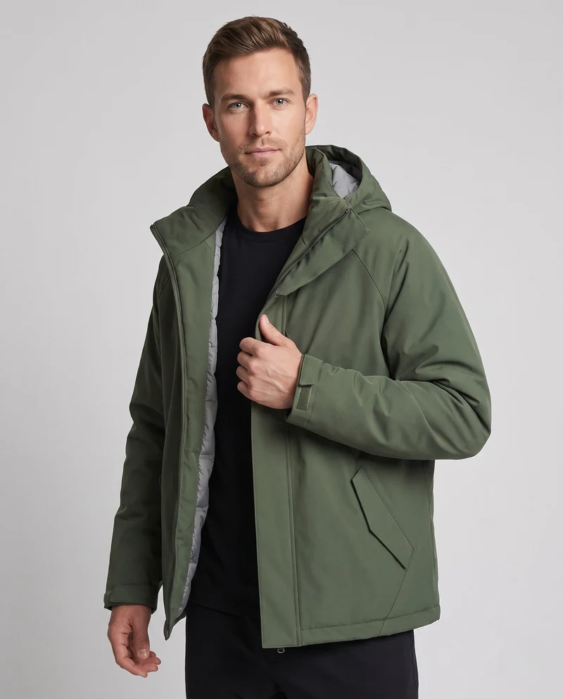 Leichte wasserabweisende Steppjacke für Herren mit hochwertiger Daunenfüllung und Kapuze