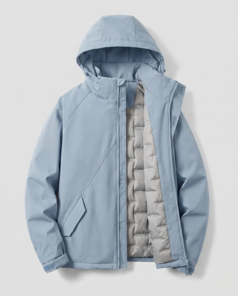 Leichte wasserabweisende Steppjacke für Herren mit hochwertiger Daunenfüllung und Kapuze