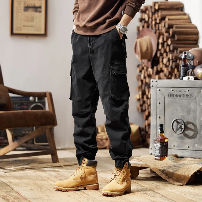 Herren Utility-Cargohose im Joggerstil mit elastischem Bund und Mehrfachtaschen Drune