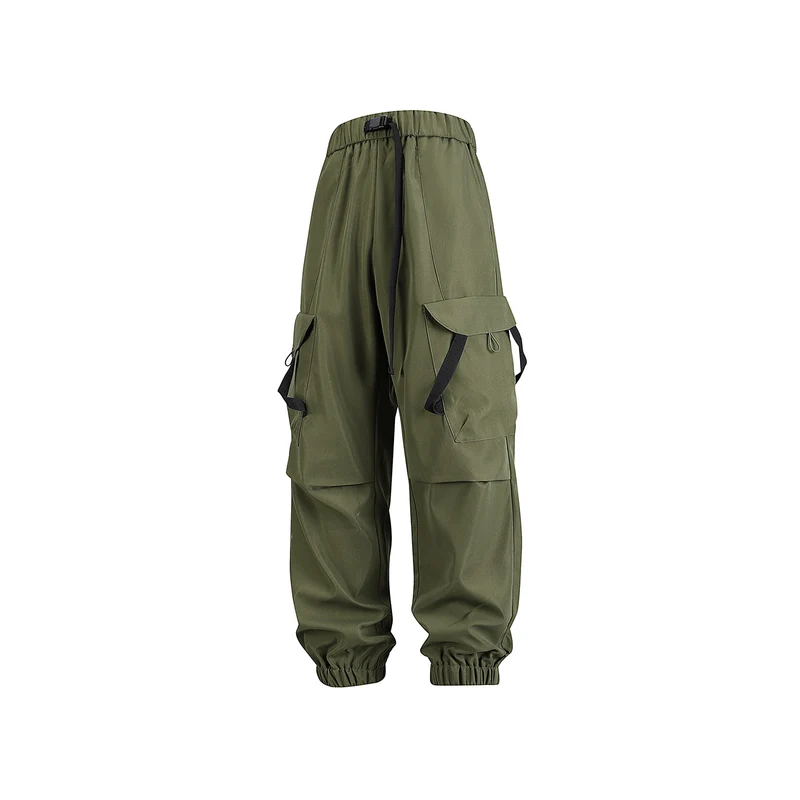 Herren Utility-Cargohose im Joggerstil mit Elastikbund, Klapp-Taschen und verstellbaren Riemen Drune
