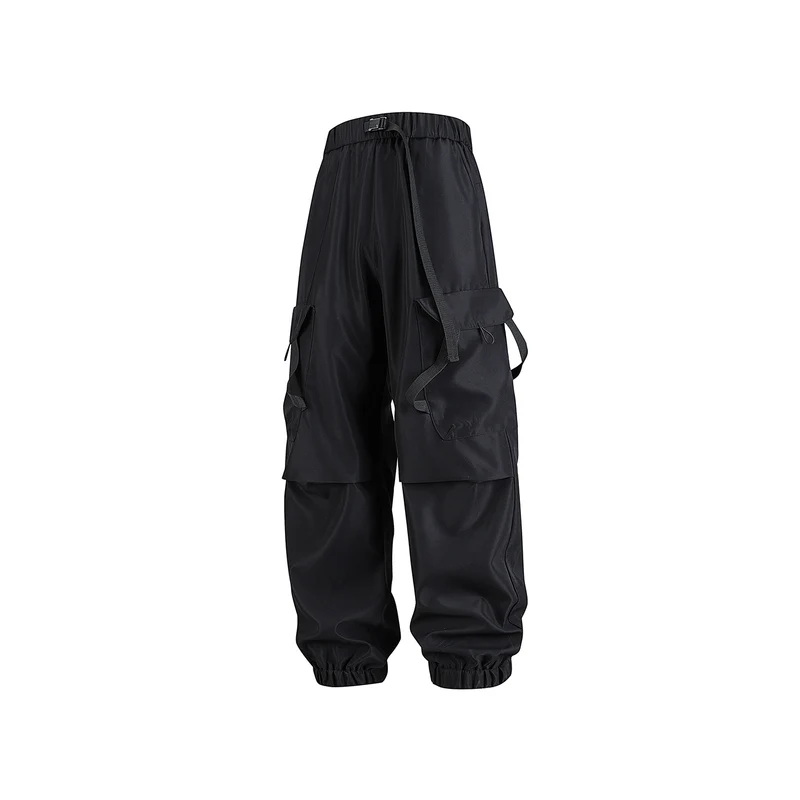 Herren Utility-Cargohose im Joggerstil mit Elastikbund, Klapp-Taschen und verstellbaren Riemen Drune