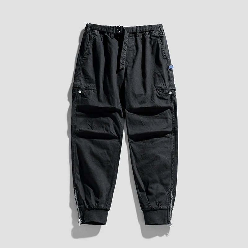 Herren Utility‑Cargo‑Jogginghose mit elastischem Bund, Gürtelschlaufe und Beinreißverschluss Drune