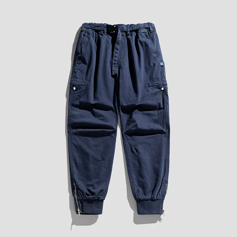 Herren Utility‑Cargo‑Jogginghose mit elastischem Bund, Gürtelschlaufe und Beinreißverschluss Drune