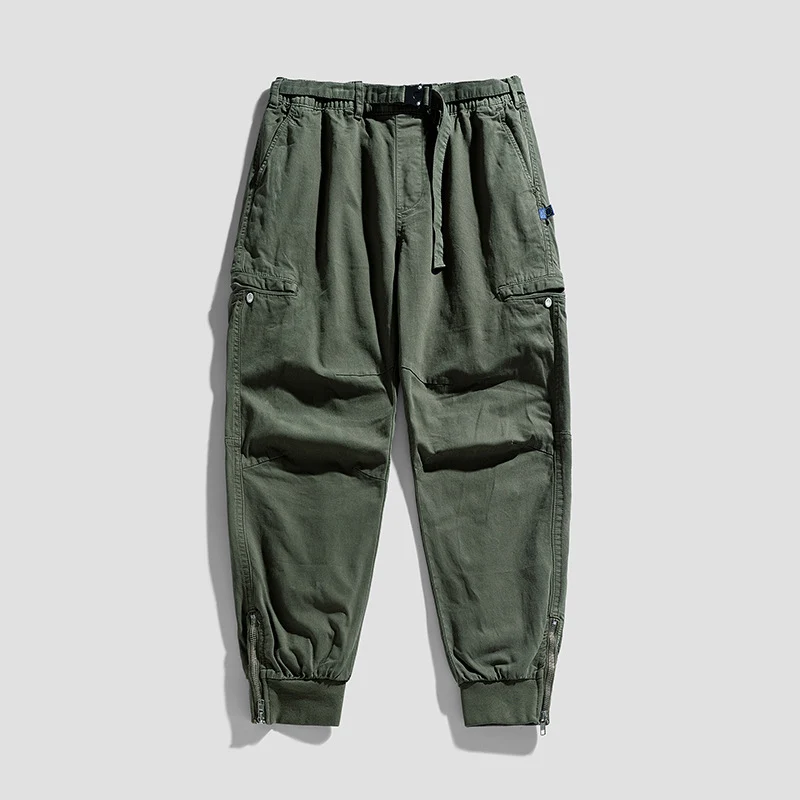 Herren Utility‑Cargo‑Jogginghose mit elastischem Bund, Gürtelschlaufe und Beinreißverschluss Drune
