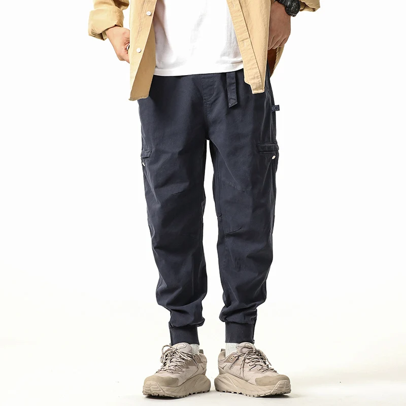 Herren Utility-Cargo-Joggerhose aus robustem Baumwoll-Twill mit Knöchel-Reißverschluss Drune