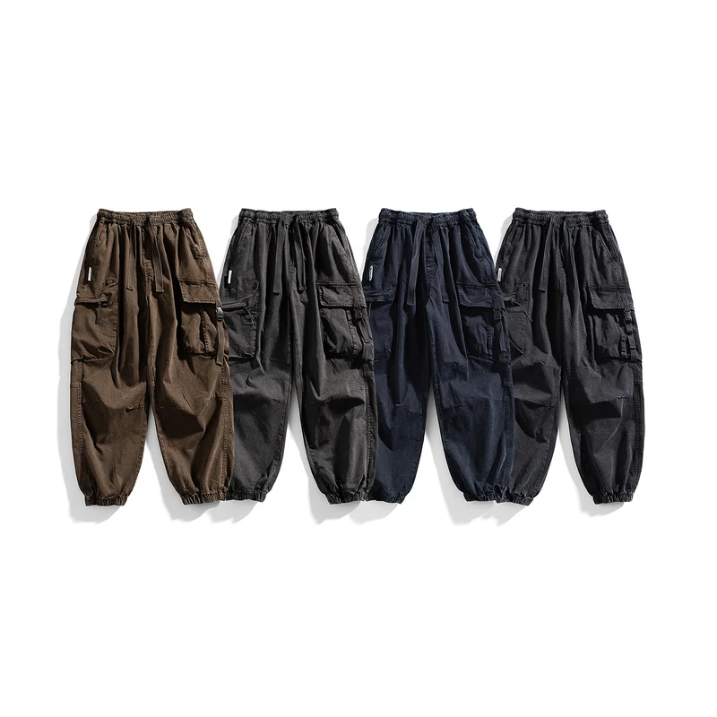 Herren Utility-Cargo-Jogger mit Gummibund, Mehrfachtaschen und Kordelzug Drune