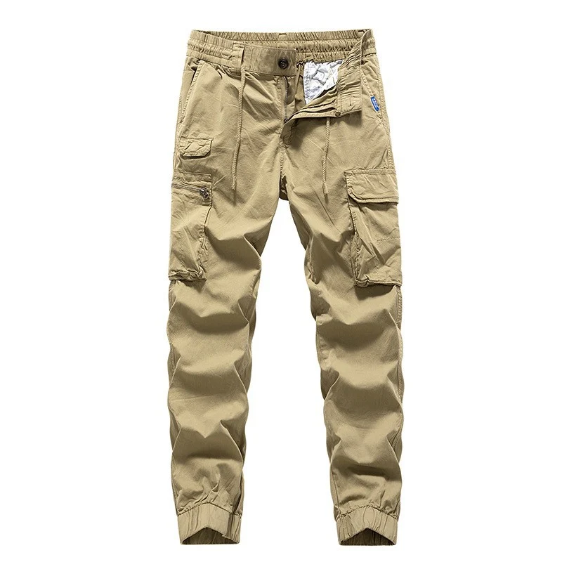 Herren Utility-Cargo-Jogger aus robustem Baumwoll-Twill mit elastischem Komfortbund, Multifach‑Taschen und Reißverschluss-Beintasche Drune