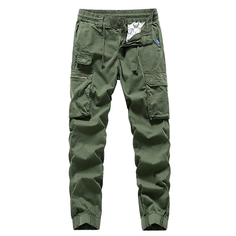Herren Utility-Cargo-Jogger aus robustem Baumwoll-Twill mit elastischem Komfortbund, Multifach‑Taschen und Reißverschluss-Beintasche Drune