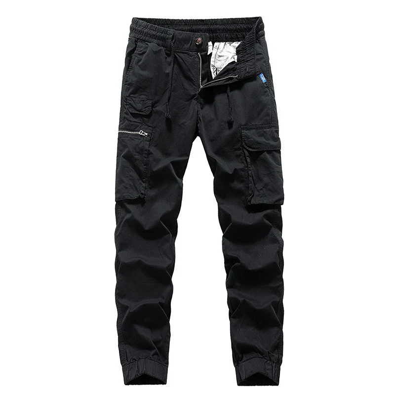 Herren Utility-Cargo-Jogger aus robustem Baumwoll-Twill mit elastischem Komfortbund, Multifach‑Taschen und Reißverschluss-Beintasche Drune