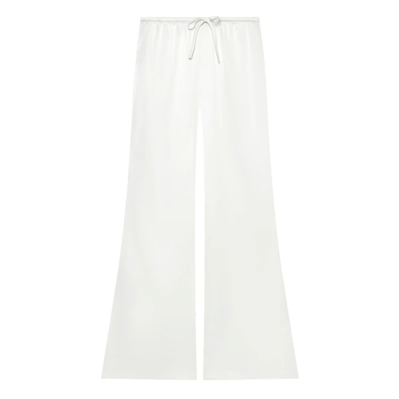 Damen Weite Satin-Hose mit elastischem Tunnelzugbund und Polka-Dot-Muster Drune