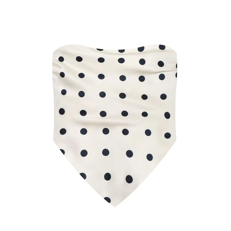 Damen Weite Satin-Hose mit elastischem Tunnelzugbund und Polka-Dot-Muster Drune