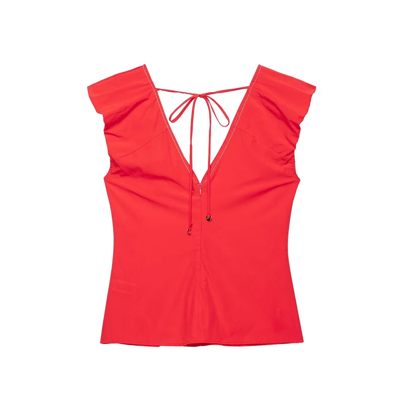 Damen Weite Plissee-Patchwork Palazzo‑Hose mit Tunnelzug Drune