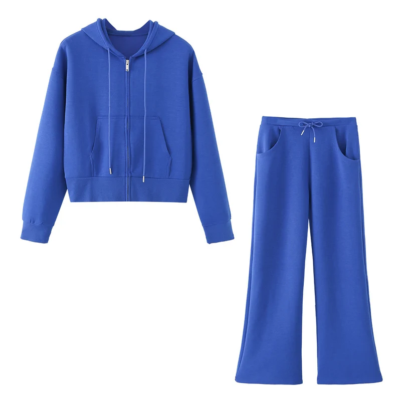 Damen Weite Jersey-Hose mit hohem Bund Tunnelzug und Pattentaschen Drune