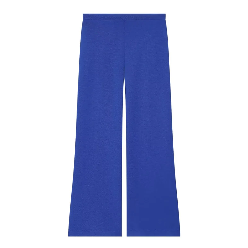 Damen Weite High‑Waist Jersey-Hose mit Tunnelzug und weitem Bein Drune