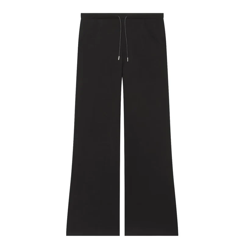 Damen Weite High‑Waist Jersey-Hose mit Tunnelzug und weitem Bein Drune