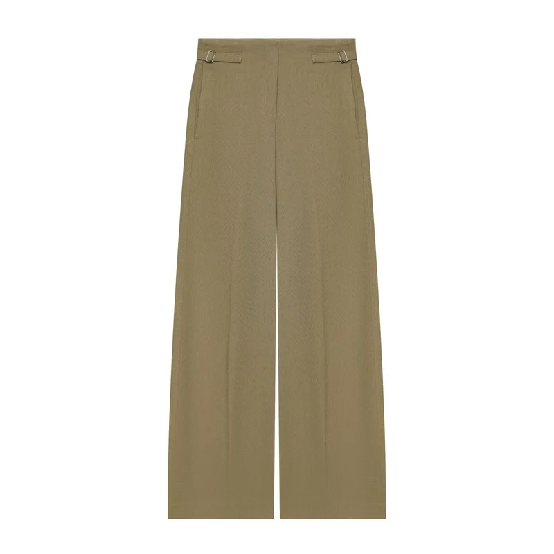 Damen Weite High Waist Culotte‑Hose mit klarer Frontnaht und seitlichen Taillenriegeln Drune