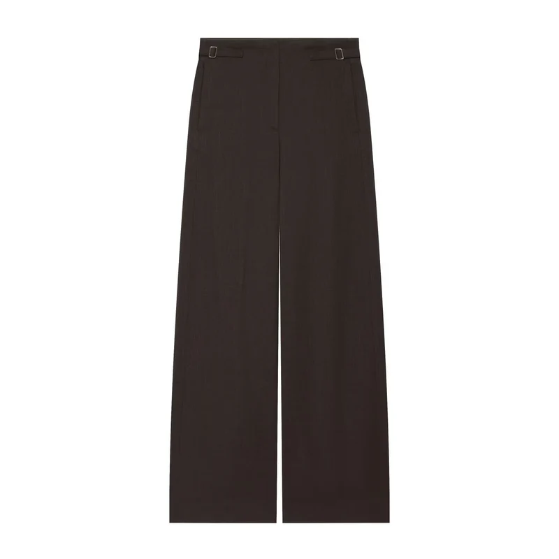Damen Weite High Waist Culotte‑Hose mit klarer Frontnaht und seitlichen Taillenriegeln Drune