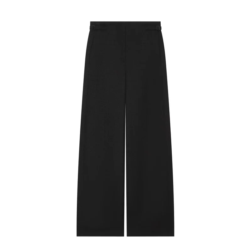 Damen Weite High Waist Culotte‑Hose mit klarer Frontnaht und seitlichen Taillenriegeln Drune