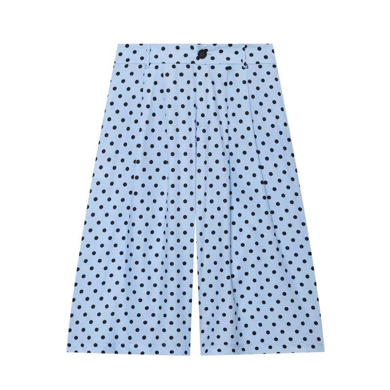 Damen Weite Culotte-Hose mit hohem Bund und soften Kellerfalten Drune
